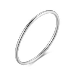 AMDXD Trauringe Sterling Silber 925, Klassiker Dünn 1MM Breite Stapelring Damen Ring 925 Silber, Partnerringe Eheringe Sterlingsilber für Damen, Silber, Gr.52 (16.6) von AMDXD