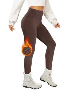 AMIYOYO Thermo Leggings Damen Gefütterte Thermoleggins für Winter High Waist Blickdicht Strumpfhose Mit Fleece Warm Kuschelig Elastisch Sport Leggins von AMIYOYO