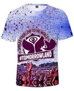 AMOMA Unisex Sommer 3D Digitaldruck Tomorrowland T-Shirt Freizeit Kurzärmliges für Musik Fans(3XL,Color01) von AMOMA