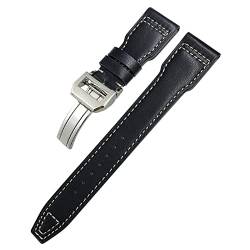 AMSOH 20 mm Echtleder-Uhrenarmband für IWC Big Pilot Watch Mark 18 Spitfire Hamilton Rindsleder, weiches Uhrenarmband, Black Buckle, Achat von AMSOH