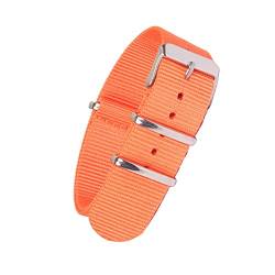 AMZBNEIDI Herren-Nylon-Armband Uhrenarmband aus Nylon mit Edelstahlschnalle for 18 mm, 20 mm und 22 mm große Uhren(Orange,18mm) von AMZBNEIDI