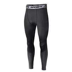 AMZSPORT Herren Sport Kompressionshose Laufhose Baselayer Leggings Trainingshose - Schwarz XL von AMZSPORT