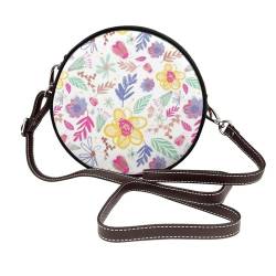 ANABPRMA Bohème-Leder-Umhängetasche für Damen, vielseitige Crossbody-Tasche mit verstellbarem Riemen, blumen, Einheitsgröße von ANABPRMA