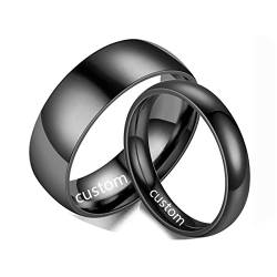 ANAZOZ Eheringe Edelstahl Paarpreis, Hochzeit Ringe Paar Personalisierte Freundschaftsringe Bandring 8mm/4mm Frau 52 + Mann 62 von ANAZOZ