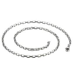 ANAZOZ Kette für Anhänger Edelstahl 65 cm, Hip Hop Halskette Herren Gliederkette 1,5mm Breit Silber von ANAZOZ