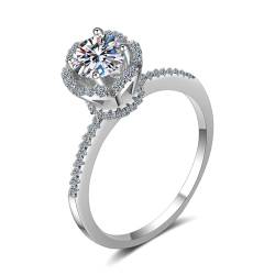 ANAZOZ Ring Damen Gold 750, Verlobungsring Damen größe 57 | Hochzeit Ringe mit Labor Diamant 0,8 karat D-VVS1 oder VVS2 von ANAZOZ