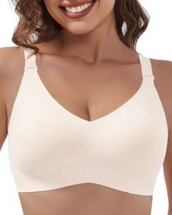 BH Ohne Bügel Damen Bralette Gepolstert Bequemer Bügelloser T-Shirt BHS Pull-On Bra Crossback Bequemer Weicher Bustier von ANFITBOC