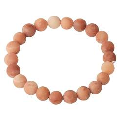 ANMJPADMF Armband Herren Perlen, Armband Aus Naturstein Rosa Aventurin Strang, Glücksbringer-Stretcharmband, Relief-Reiki-Yoga-Armreif Für Frauen Und Männer von ANMJPADMF