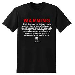 Jackass Warning Fitted Jersey Men's T-Shirt Black 3XL von ANXI