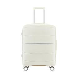 ANZHENGRQ Reisekoffer Trolley-Koffer mit Aluminiumrahmen, Universalräder, 24-Zoll-Trolley-Koffer, 26-Zoll-Koffer for Männer und Frauen Trolley (Color : White, Size : 20IN) von ANZHENGRQ