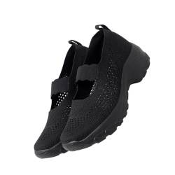 AOKWAWALIY 1 Paar Höhenvergrößernde Freizeitschuhe Weiße Turnschuhe Für Frauen Weiße Laufschuhe Für Turnschuhe Für Damen Damen-Loafer Frau Schuhe Turnschuhe Obermaterial: Fliegenstrick Black von AOKWAWALIY