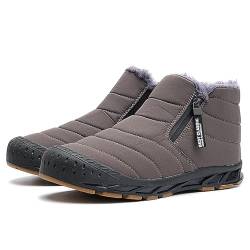 AONEGOLD Winterschuhe Herren Warm Gefüttert Schneestiefel Winterstiefel Wasserdicht Damen Winter Outdoor boots Rutschfeste(Grau,Größe 40) von AONEGOLD