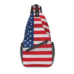 American Flag Crossbody Sling Rucksack American Shoulder Chest Sling Bag Travel Daypack für Damen Herren von AOOEDM