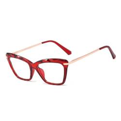 AOOLIA Blaulichtfilter Brille für Damen Herren, TR90 Anti-Blaulicht Brillen Computer Gaming Ohne Stärke Brille (Rot) von AOOLIA