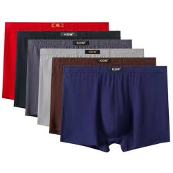 AOOPOO 6er-Pack Herren Boxershorts aus Baumwolle Größe L-7XL Unterwäsche Unterhose Übergröße Senioren Herren Boxer Slip Mittelalter und Ältere Menschen Männer Hohe Taille Atmungsaktive Boxer Shorts von AOOPOO