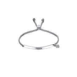 AOTXOXTOA Personalisiertes Herz Armband Gravur Namen Für Frauen Mädchen Frau Edelstahl Einstellbar Individuelles Knöchelglied Brautjungfer Geschenke Beste Freundschaft von AOTXOXTOA