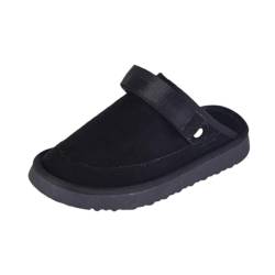 APLVFFZH Clogs Hausschuhe Slipper mit Riemen Erwachsene PU Wildleder Sandalen mit dicker Sohle, 42 von APLVFFZH