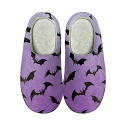 AQ899 Halloween Hausschuhe Hausschuhe für Damen Herren Lustige Plüsch Winter Warme Flauschige Slipper Warme Hausschuhe für Damen, weich und bequem, wärmen Ihre Füße im Winter Offene (Purple, 42) von AQ899