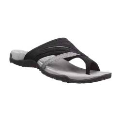 AQ899 Hausschuhe Pantoletten Badeschlappen Flip Flops Wasserfeste Schuhe Damen Sommer für Damen, Sandalen mit Fußgewölbeunterstützung, Bequeme Sandalen mit Zehenringschnalle (Black, 41) von AQ899