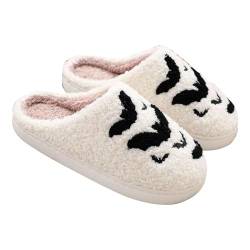 Flauschige Schlappen Halloween Weihnachtspantoffeln Urlaubspantoffeln Hausschuhe Slipper Für Frauen Flauschige Hausschuhe Für Drinnen Und Draußen Keilstiefeletten Damenschuhe Plateau Keilabsatz von AQ899