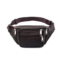 AQQWWER Hüfttasche Style männer Leder lässig Fanny Pack Taille gürtel Tasche geldbörse hip Beutel Reise Sport Taille Packs (Color : Dark Brown) von AQQWWER