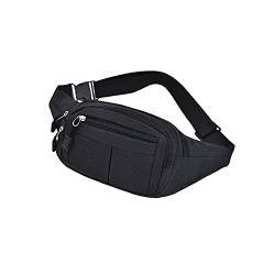 AQQWWER Hüfttasche Taille Tasche für Männer, Oxford Tuch Wasserabweisende Handy Aufbewahrungstasche, sportlicher und lässiger Kreuzkörper-Brusttasche für Frauen (Color : Black) von AQQWWER