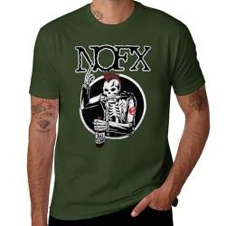 AQSWPUWD NOFX Herren-T-Shirt, Baumwolle, kurzärmelig, Rundhalsausschnitt, weiches T-Shirt für Fans, Armee-Grün, L von AQSWPUWD