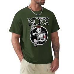 NOFX Herren-T-Shirt, Baumwolle, kurzärmelig, Rundhalsausschnitt, weiches T-Shirt für Fans, Armee-Grün, 6XL von AQSWPUWD