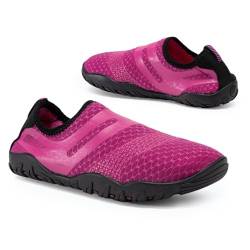 AQUASTIC Lorne Slip-on Meerschuhe Erwachsene Größe 39 EU mit Rutschfester, strapazierfähiger Gummisohle und weicher Eva-Schaumstoff-Einlegesohle Pink Schnorchel Aqua Schuhe Ideal für den Strand von AQUASTIC