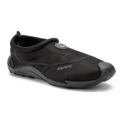 AQUASTIC Wasser Schuhe KEA Größe 43 EU Slip-on Mesh Meerschuhe Erwachsene Anti-Rutsch Gummi TPR Sohle Wasserableitung Schutz und Komfort für Pool und Strand zum Schnorcheln Farbe Schwarz von AQUASTIC