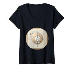 Damen Kaffee T-Shirt mit V-Ausschnitt von AR Design