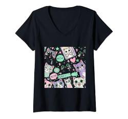 Damen Niedliche Katzen, Kätzchen, Kätzchen T-Shirt mit V-Ausschnitt von AR Design