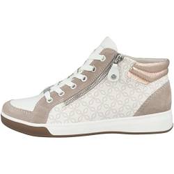 ARA Damen Rom Mid-cut Sneaker, SAND,WEISS/ROSEGOLD, 38 EU von ARA