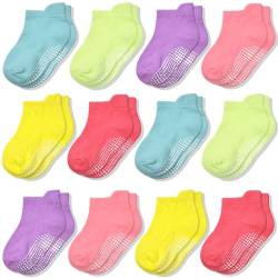 ARERWA Antirutschsocken Kinder 12 Paar Stoppersocken Baby ABS Socken Kinder Rutschsocken für 6-12 Monate Mädchen von ARERWA