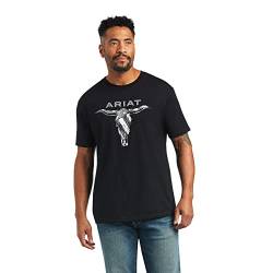 ARIAT Herren Steer Skull USA T-Shirt, schwarz, X-Groß von ARIAT