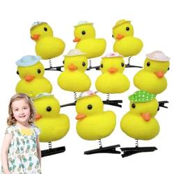 Kleine gelbe Enten-Haarnadel, 10 Tier-Kopfbedeckungen, Plüsch-Haarnadeln, weiche gelbe Enten-Haarnadeln, lustige Tier-Haarspangen für Kinder und Frauen, -Kopfschmuck von ARIOU