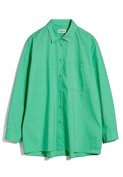 ARMEDANGELS EALGAA - Damen XS Bright Lime Bluse Langarm Rundhalsausschnitt Loose Fit von ARMEDANGELS