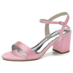 ARPINO Damen Block Hohe Absätze Sandalen Mit Offenem Zehenbereich Slingback Riemchen Hochzeitskleid Schuhe,Rosa,39 EU von ARPINO