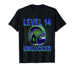 Level 14 Unlocked Spruch 14 Jahre 14. Geburtstag T-Shirt von ARTIPALATI Geschenke