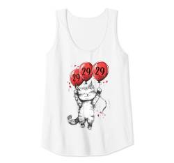 Damen 29. Geburtstag Frauen 29 Jahre Lustig Katze mit Luftballons Tank Top von ARTIPALATI