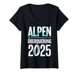 Damen Alpenüberquerung 2025 Alpen Überquerung Wandern Überqueren T-Shirt mit V-Ausschnitt von ARTIPALATI