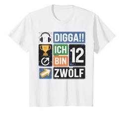 Kinder Digga Ich bin 12 Zocker 12. Geburtstag Junge Gamer Jungs T-Shirt von ARTIPALATI