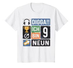 Kinder Digga Ich bin 9 Zocker 9. Geburtstag Junge Gamer Jungs T-Shirt von ARTIPALATI