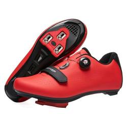 ARTVEP Fahrradschuhe Herren Damen Rennradschuhe MTB Radschuhe Kompatibel mit Look SPD SPD-SL Delta Lock Pedal Reitschuhe Peloton Schuhen Rot EU38 / 240 von ARTVEP