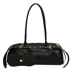 ARVALOLET Boston Handtasche für Damen, solide PU-Leder Umhängetasche, Retro-Unterarmtasche, Einkaufstasche von ARVALOLET