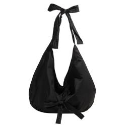 ARVALOLET Canvas-Umhängetasche für Damen, große Kapazität, einfarbig, Hobo-Tasche mit Schleife für Outdoor-Reisen von ARVALOLET