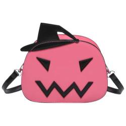 ARVALOLET Halloween-Kürbis-Umhängetasche, verstellbarer Riemen, PU-Leder, Handtasche, Reißverschluss, Messenger-Tasche, Tragetasche für Geschäftsreisen von ARVALOLET