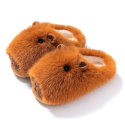 ARVALOLET Plüsch-Capybara-Hausschuhe for Damen und Herren, rutschfeste Thermo-Hausschuhe Plüschpantoffeln von ARVALOLET