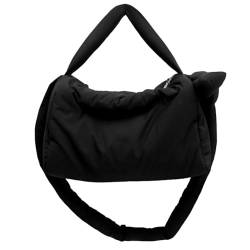 ARVALOLET Umhängetasche for Damen und Herren mit Reißverschluss, Handtasche, Nylon, großes Fassungsvermögen, Henkeltasche, trendige Puffer-Tasche, Arbeits-Einkaufstasche von ARVALOLET