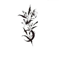 ARYU 3 StüCk KräUter Tattoo Aufkleber Saft Semi-Permanent Blume Arm Wasserdicht Aufkleber 18×10,5 Cm W-112 von ARYU